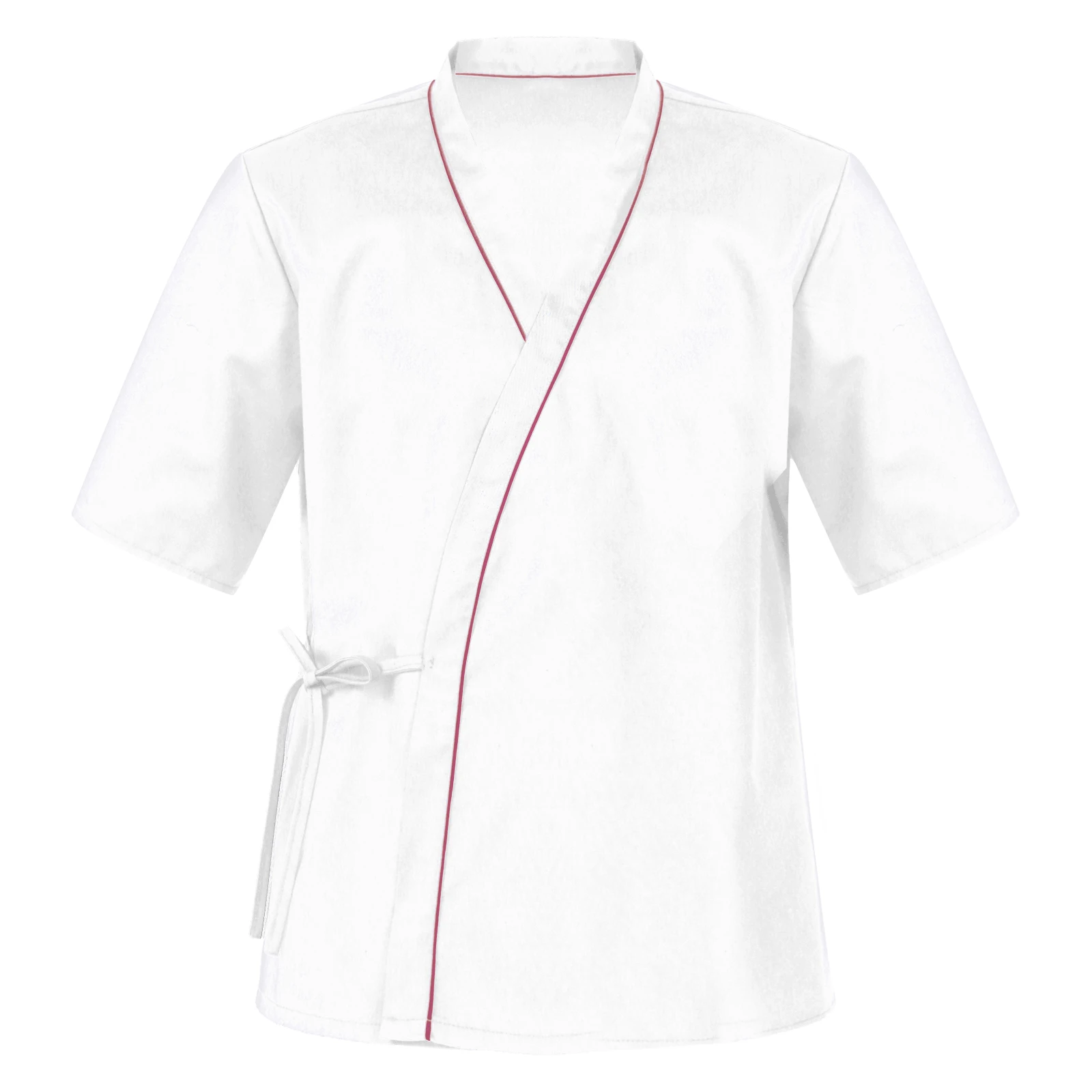 

Mens Sushi Chef Coat Cooks Uniform Half Sleeve Lace-up Kimono Restaurant Kitchen Costume for Food Service