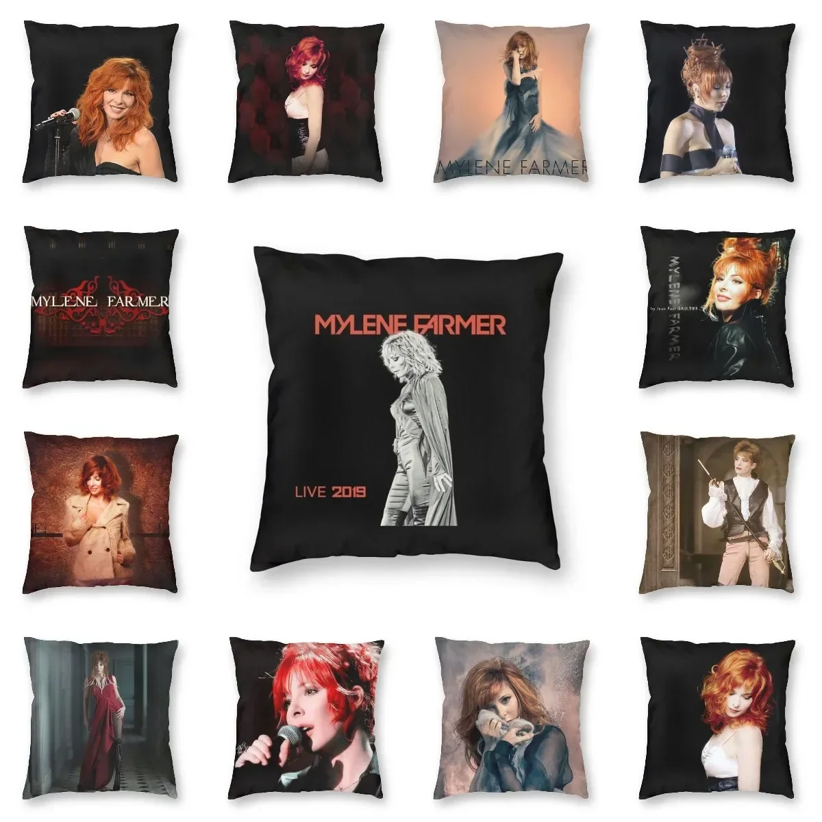 

Mylene Farmer Cushion Cover Sofa Home Decor French Music Singer Square Throw Pillow Case 40x40 Office Pillow Cover