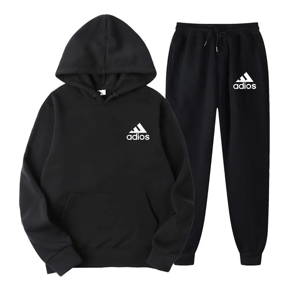 

Trend Brand Solid Color Jogging Hoodies Pants Tracksuits For Men Casual Autumn Winter Sportwear Designer Fleece Two Picec Sets