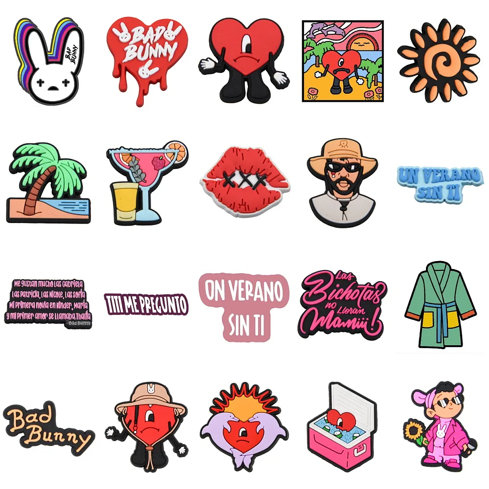 

Crock Pins Charms Bay Bunny Cartoon Heart-shaped Accessories Pins Clogs Buckle JIBZ Decorations Kids Gifts