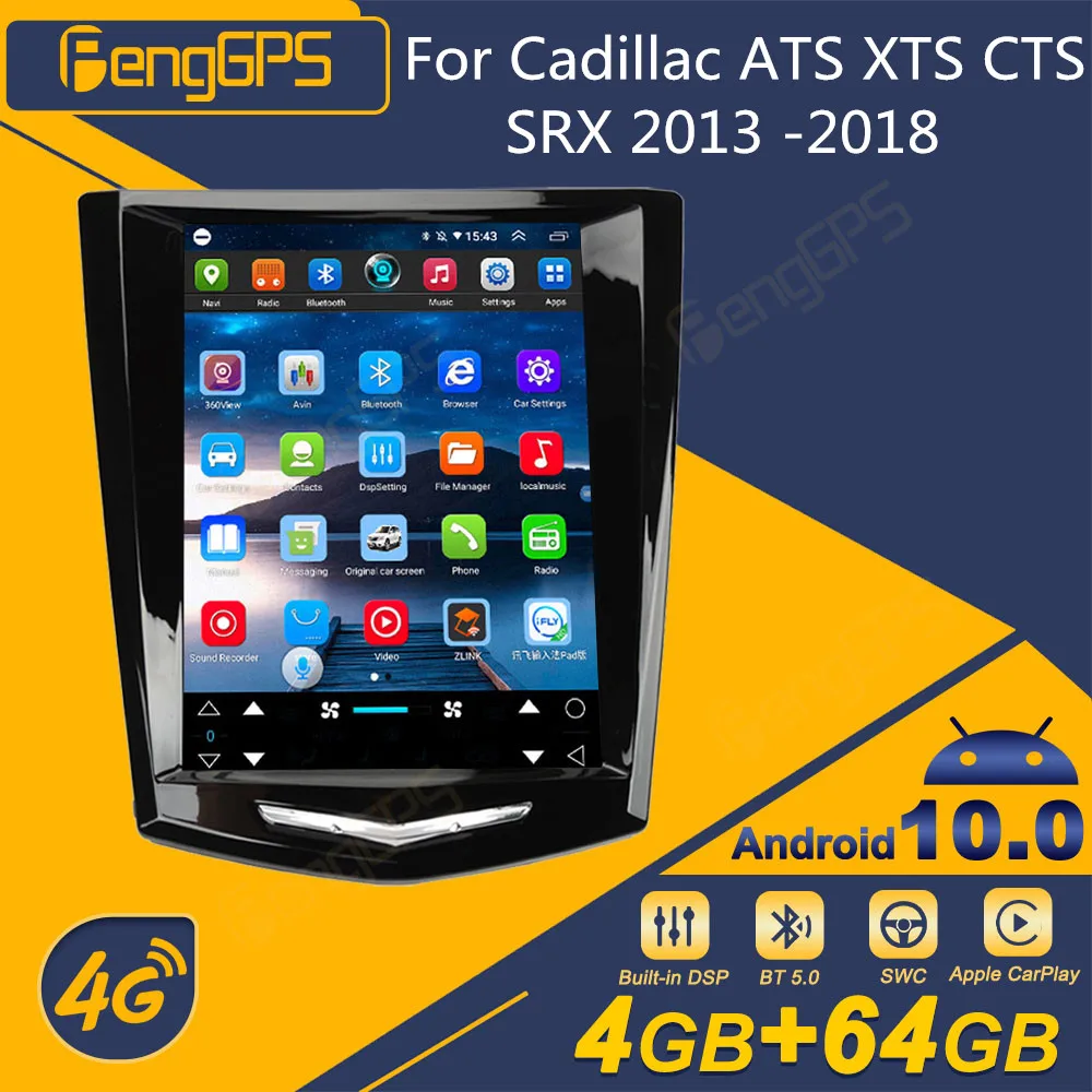 

For Cadillac ATS XTS CTS SRX 2013 -2018 Android Car Radio Tesla Screen 2Din Stereo Receiver Autoradio Multimedia Player GPS Navi