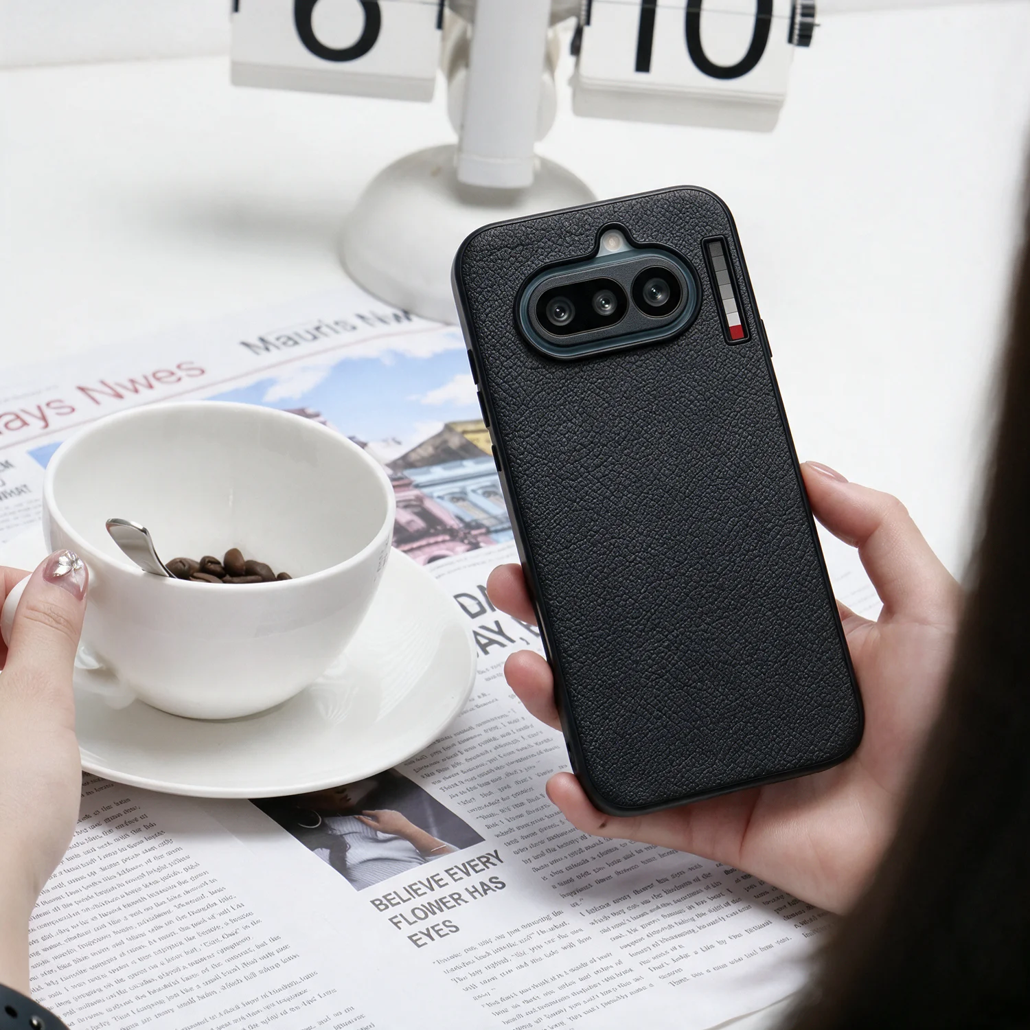 Фото Чехол REDVAG для Nothing Phone (4a) (3a) из роскошной кожи, натуральная овчина, однотонный, для Nothing4a Nothing3a 4A. №4