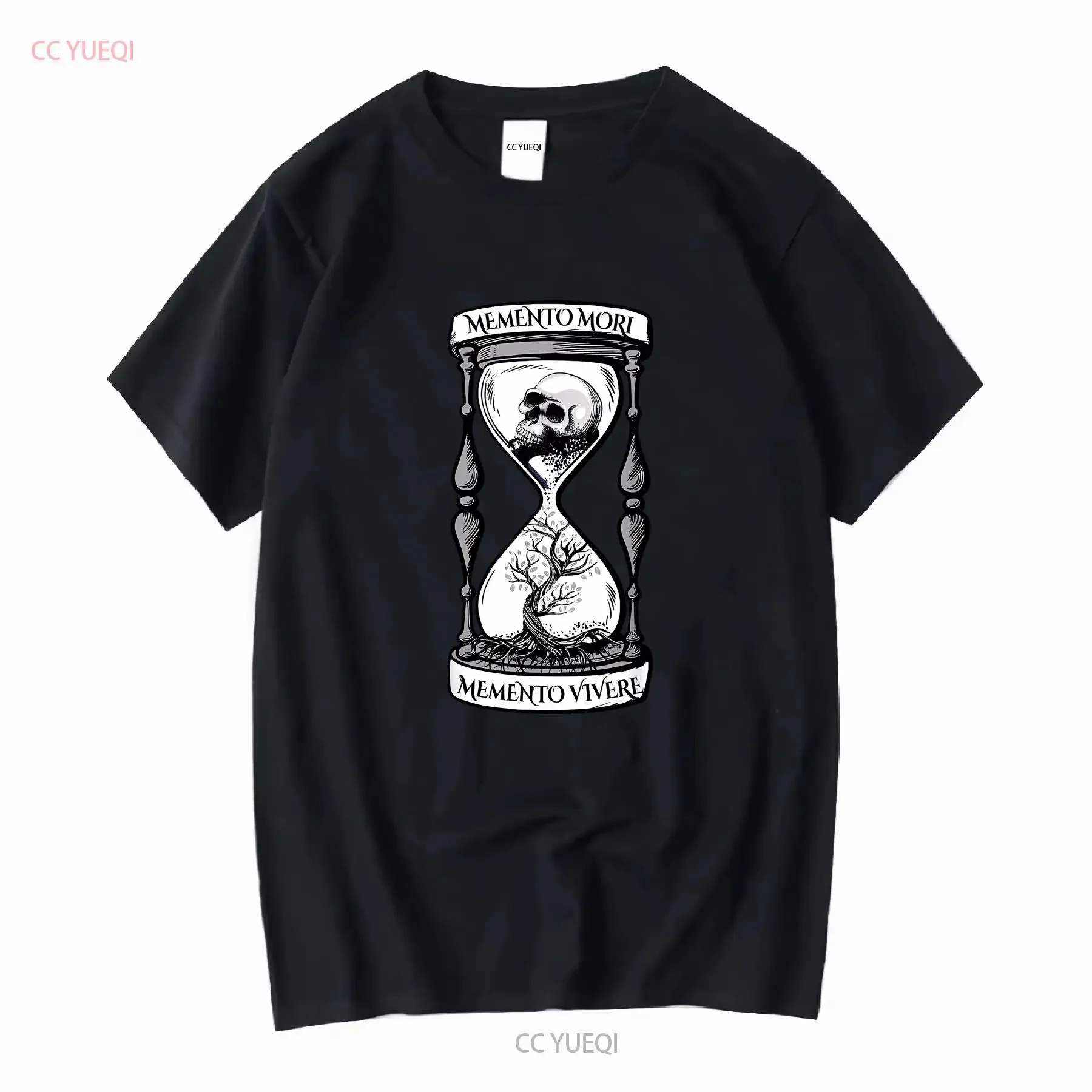 Фото НОВАЯ ОГРАНИЧЕННАЯ футболка Memento Mori Vivere Skull Design Stoic, винтажный потертый топ для повседневной носки, унисекс, стильная, универсальная, мягкая №1