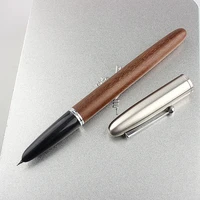 luxury high quality retro pro fountain pen wood stainless steel clip extra fine nib office signature school writing