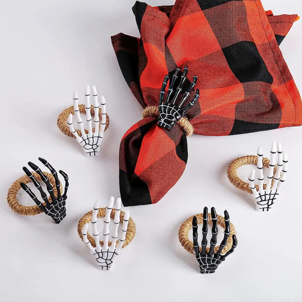 

6 шт., кольцо для салфеток в виде черепа, спутанная Пряжка для салфеток, кольцо для салфеток в форме скелета, держатель для салфеток в виде призрака, украшение для дома, кольцо для салфеток на Хэллоуин