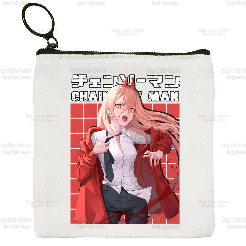 Chainsaw Man Canvas Coin Purse Logo Pochita Storage Pouch Canvas Bag New Japanese Anime Denji Coin Bag Makima Key Coin Purse