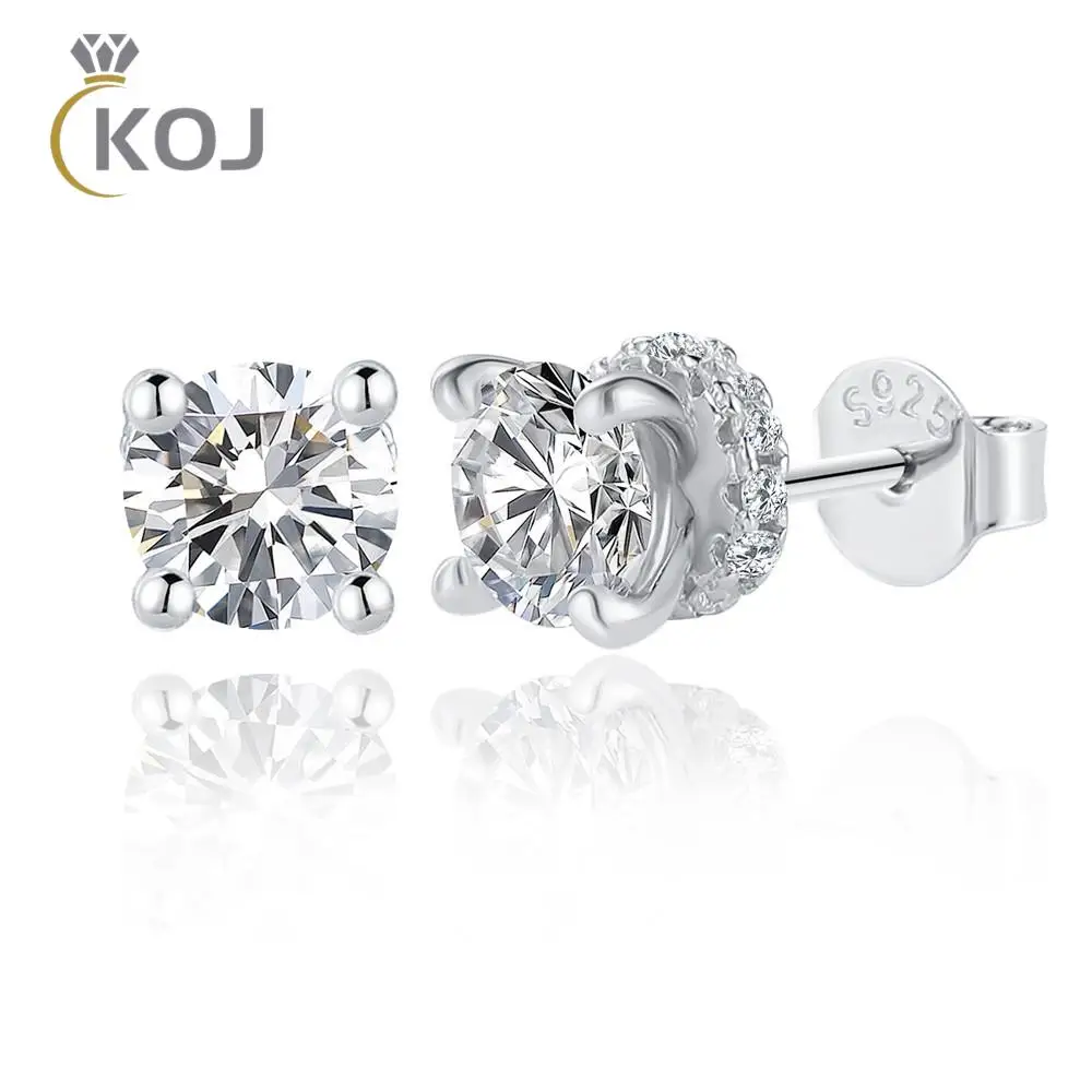

KOJ Wedding Bouquet 0.5 CT Moissanite Earrings 925 Silver Non-allergic Moissanite Jewelry Engagement Earrings Gift