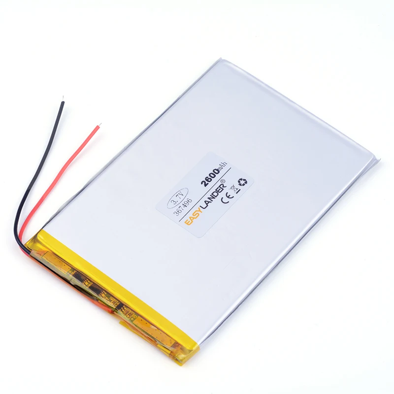 Аккумулятор полимерный для планшетного ПК, 7 дюймов, A23/A33/MTK6577/MTK6572 367496, 2600 мАч, время работы 2-4 часа