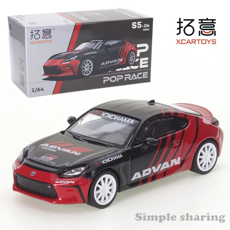 

XCARTOYS POPRACE 1:64 Alloy Diecast Car Model Toyota GR86-ADVAN Car Friends Gifts Collect Ornaments Toys for Kids