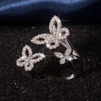2022 new fashion butterfly rings for women s925 adjustable party accessories bowknot design cute fine jewelry