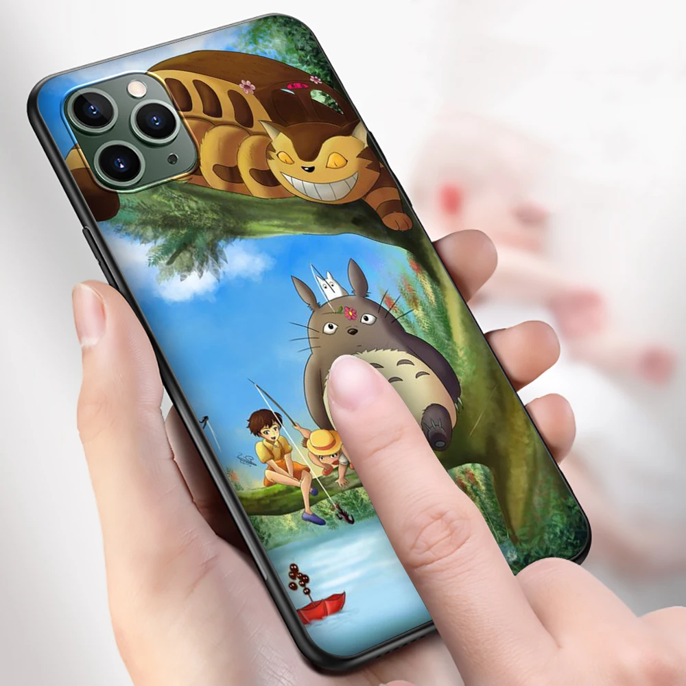 AC39 T-Totoros CAT Soft Silicone Case for iPhone X XS XR Pro Max 8 7 6 6s Plus SE Cover
