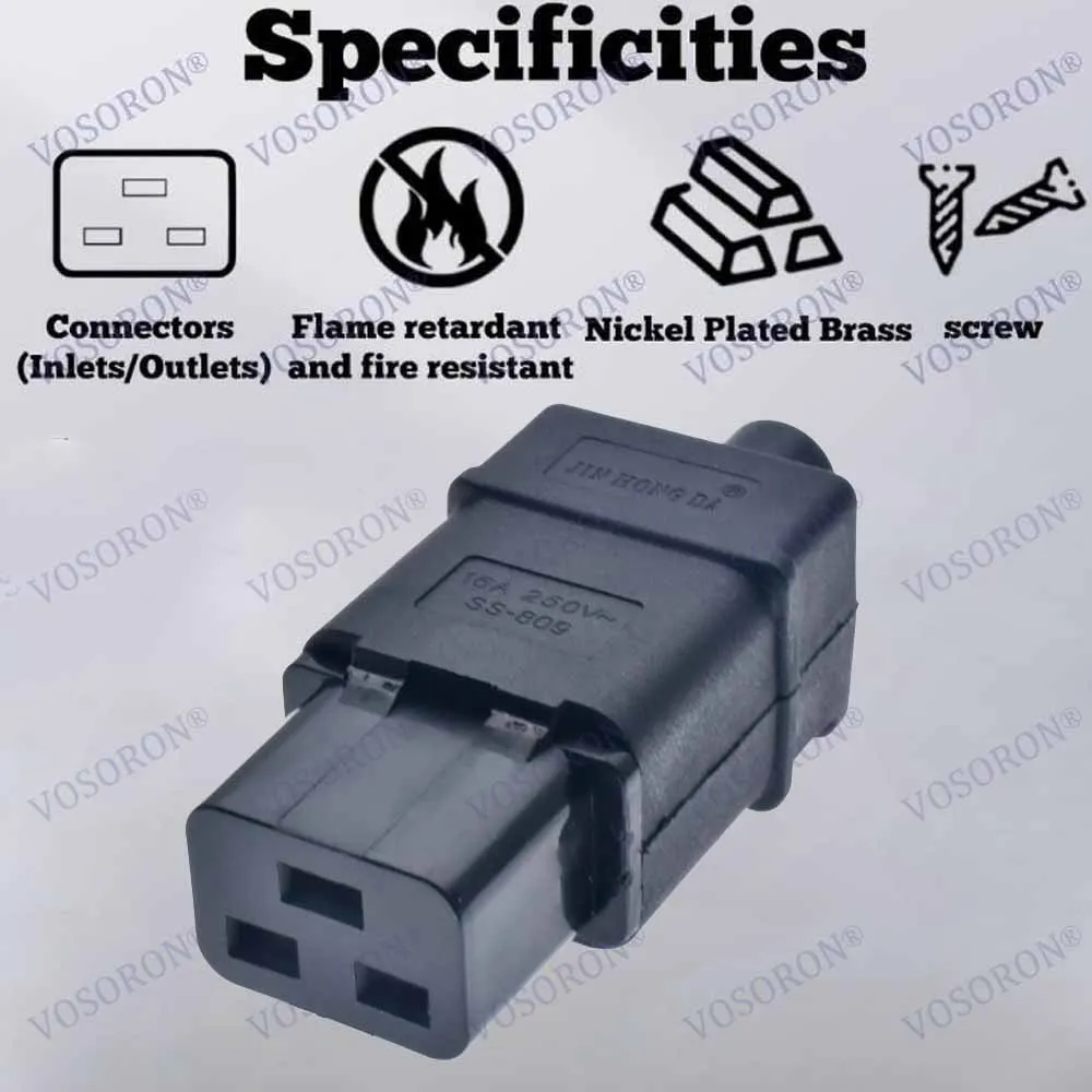 Стандартная розетка PDU/UPS IEC320 C19 C20 16A 250 В переменного тока электрический кабель