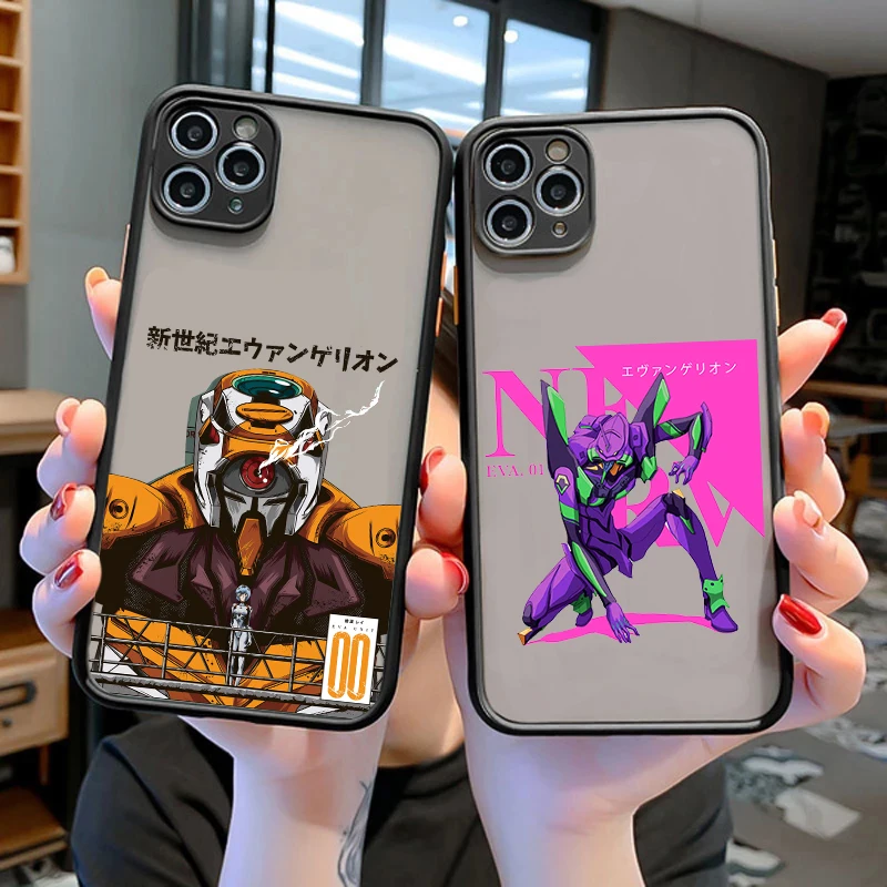 

Anime E-EVA Genesis Evangelion Cellphone Bumper Clear PC Back Phone Case For iphone 11 12 13 Pro XS Max 6 6s 7 8 Plus X XR case