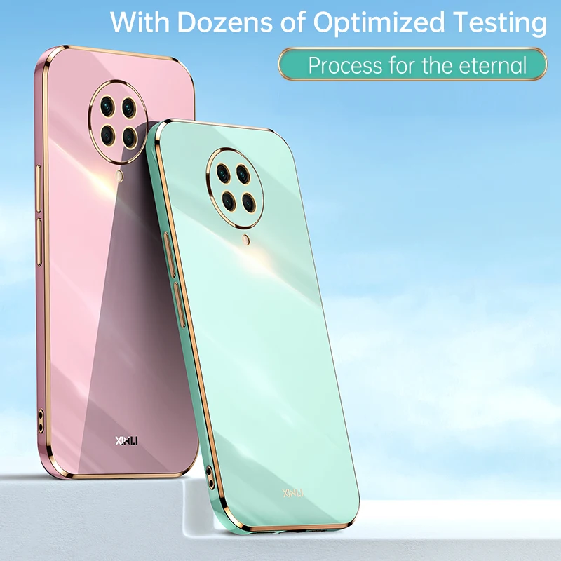 luxury square plating phone case for xiaomi poco f2 pro pocof2 pro shockproof soft tpu silicone back cover fundas free global shipping