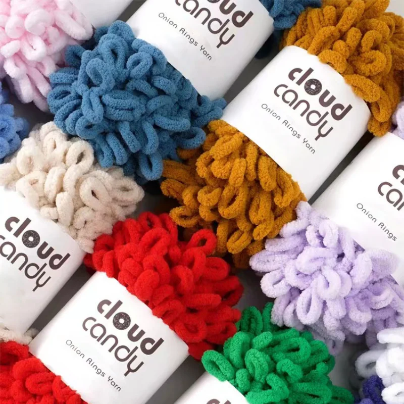 100g/Roll Finger Loop Yarn Thread Puffy Soft Chenille Chunky Yarn Hand Woven Blanket Scarf Crochet Knitting Thread DIY Yarn Sale