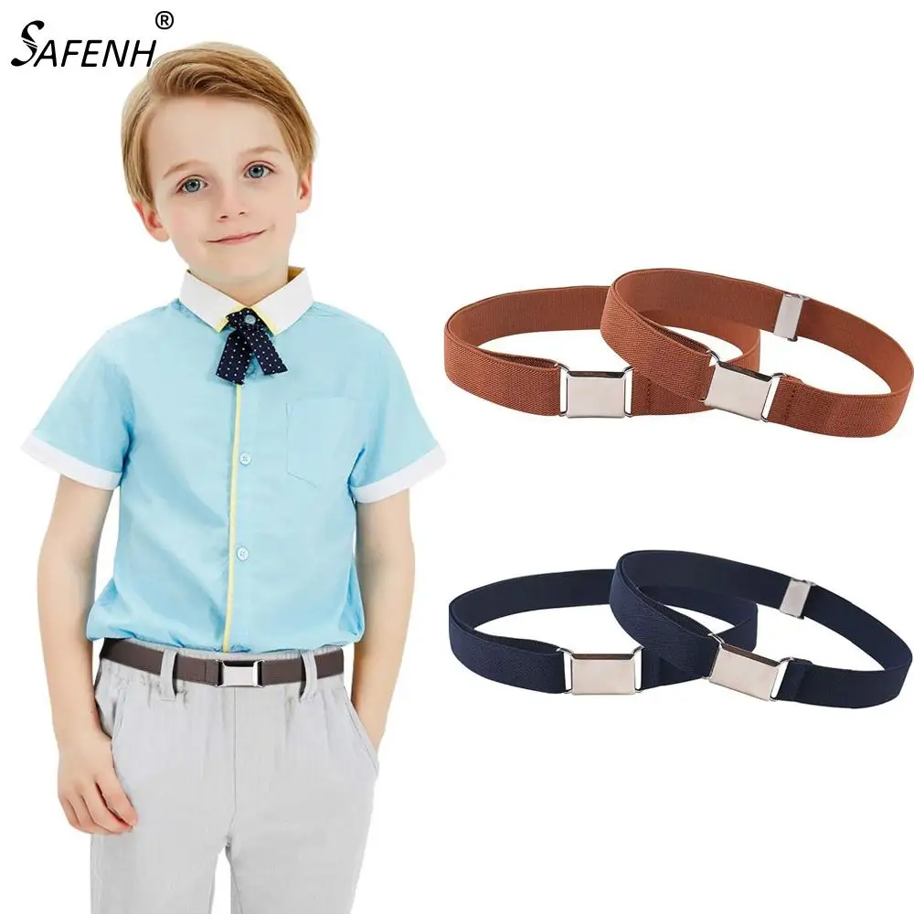 Kids Toddler Belts Children Boys/girls Adjustable Stretch Elastic Fashion Belts Student Alloy Buckle Belt Jeans Waist Belt
