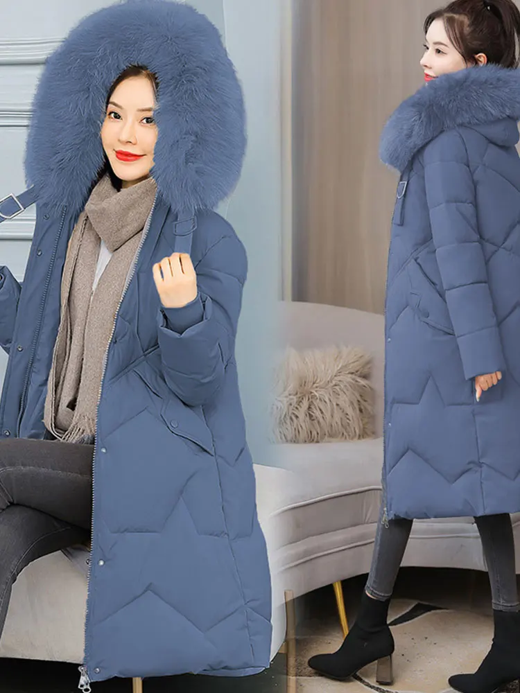 Winter Fashion 2022 New Women's Long Parkas Jacket Down Cotton Hooded Thick Warm Jackets Casual Parka Coats Female Coat 4XL 5XL