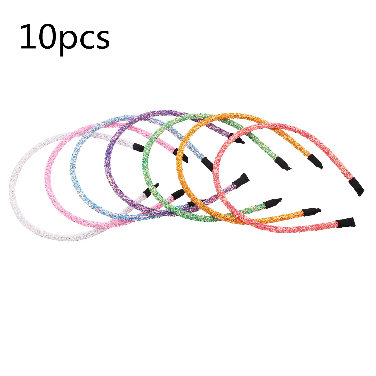 

10pcs 0.5cm Wholesale Solid Color Glitter Female Headband Hairband for Women Hair Accessories Headwear Headdress Accessories