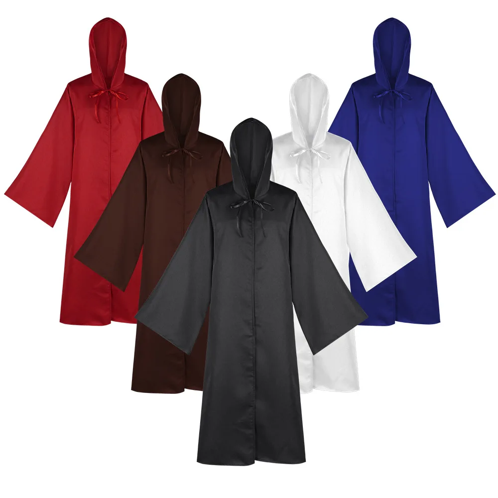 

Medieval Halloween Friar Priest Jedi Robe Witch Wizard Cloak Cape Party Death Ghost Vampire Devil Demon Cosplay Costume Kids Men