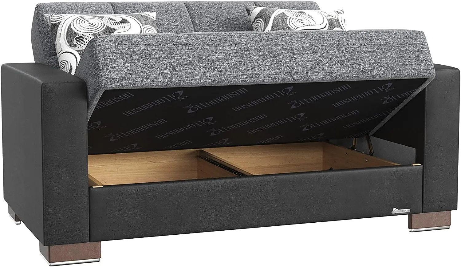 

Legacy Collection Upholstered Convertible with Storage, Loveseat, Grey/Black-PU 2 Leder nähen werkzeug Wuta leather tools Net t