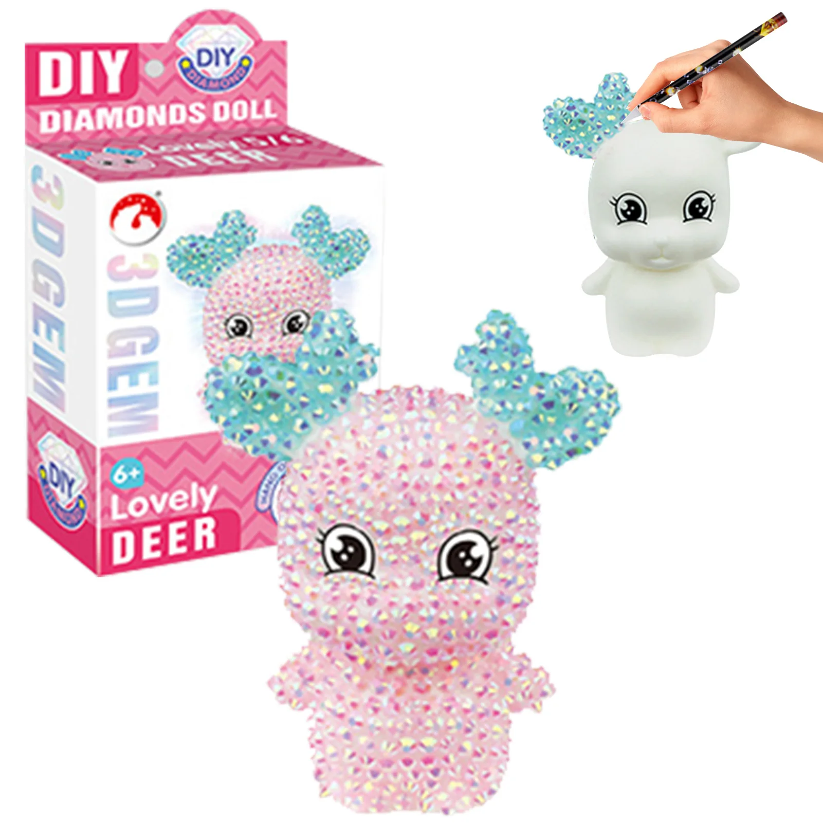 

5D DIY Painting Diamond Keychains Painting Diamond Keychain Art Kits Animal Shape Key Chains With Light Diamond Art Painting