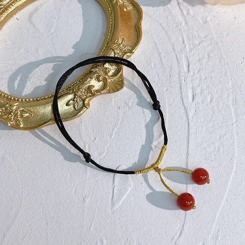 Плетеные Браслеты Lucky из бисера и натурального агата для женщин мужчин модные