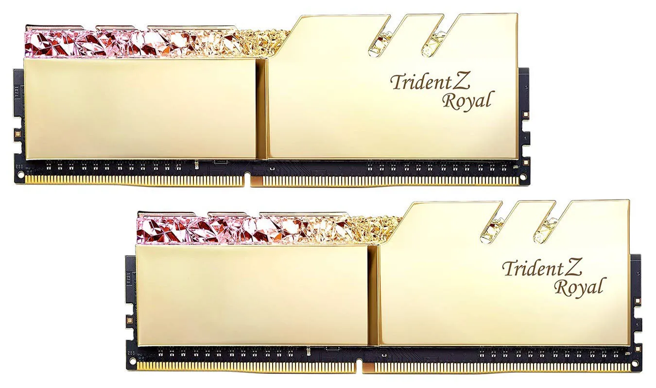 

G.Skill Trident Z Royal 16GB 32GB DDR4 3600Mhz 4000MHz 4266MHz 1.35V Dual Channel Desktop Memory Kit (2x8GB/2x16GB) Silver Golde