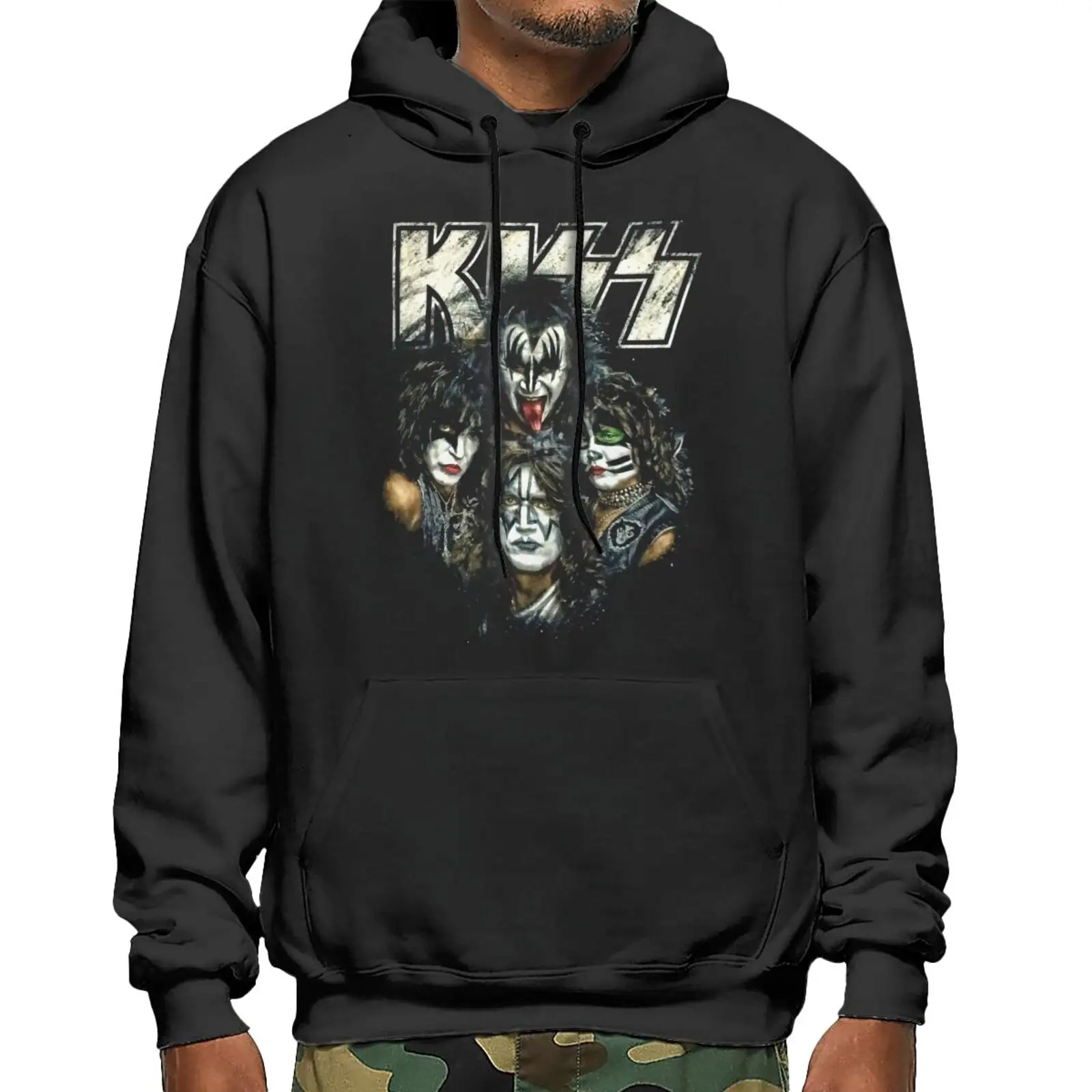 

Толстовки с капюшоном Kiss Band Hard And Roll 100, свитшот, женская одежда для мужчин, мужской зимний свитер, Мужское пальто с капюшоном на молнии