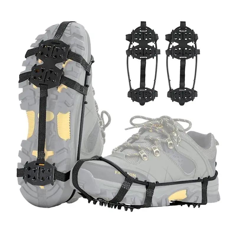 

24 Tooth Nail Slip On Ice Cleats For Shoes Universal Snow Shoe Spikes Slip On Ice Cleats Ice Crampons Shoe Covers For Camping