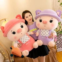 35 75cm kawaii cartoon pig plush toy cute stuffed soft animal simulation pig doll for childrens gift kids toy gift for girls