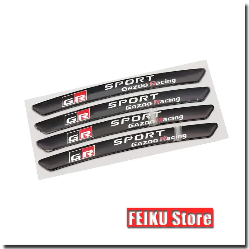 

4 шт. GR спортивные алюминиевые наклейки с логотипом для украшения ступицы колеса автомобиля для Yaris REIZ Corolla COROLLA