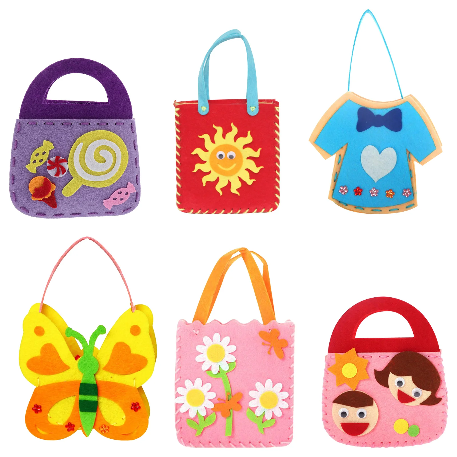 

Kit Bag Craft Kits Making Diy Woven Handbag Kids Felt Non Sewing Fabric Accessories Children Embroidery