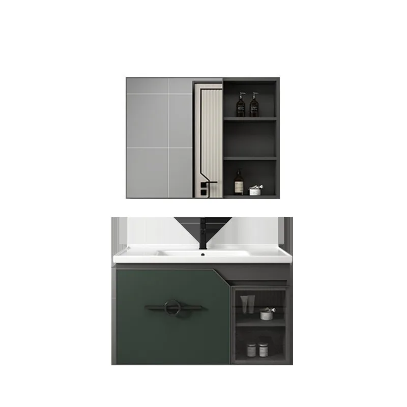 

Aluminum alloy rock plate bathroom cabinet (with intelligent mirror cabinet), toilet wash basin cabinet, combined toilet wash