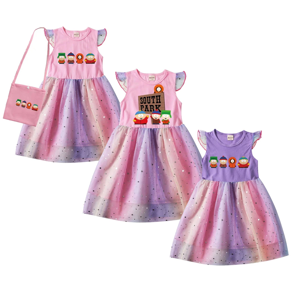 

Baby Girls S-Southes Park Dresses Children Sport Causal Dress Girls Cute Lace Princess Dress Toddler Kids Birthday Party Dresses