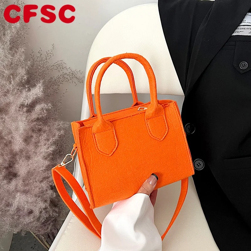 

Women Portable Shoulder Message Bag Pure Felt Mini Purse Tote Bag Female Crossbody Bag Luxury Design Handbag Shopper Tote Bag