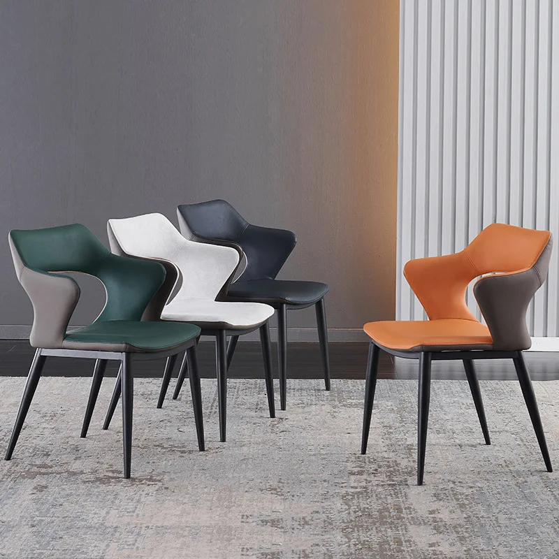

Modern Luxury Dining Chair Creative Iron Minimalist Office Dining Chairs Armchair Backrest Cadeira De Jantar Home Furniture