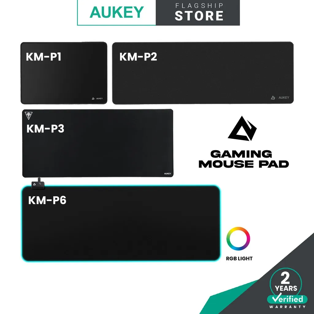 

Aukey Gaming Mouse Pad with Smooth Surface, Non-Slip Rubber Base, and Anti-Fraying Stitched Edges RGB mousepad