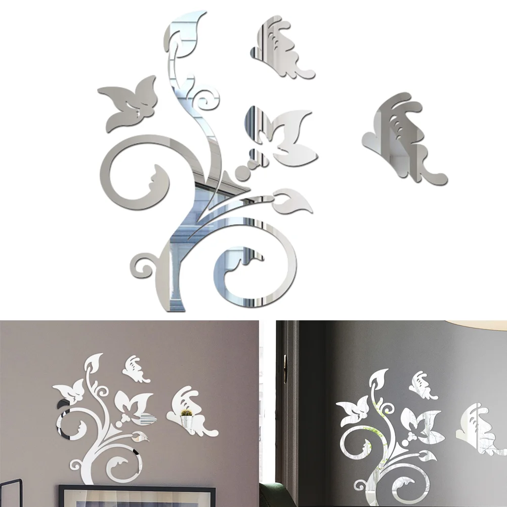 

Home Decor Flower Wall Sticker 3d Wall Stickers Mirror Wall Sticker Botanical Stickers Background Wall Decor Acrylic Room decor