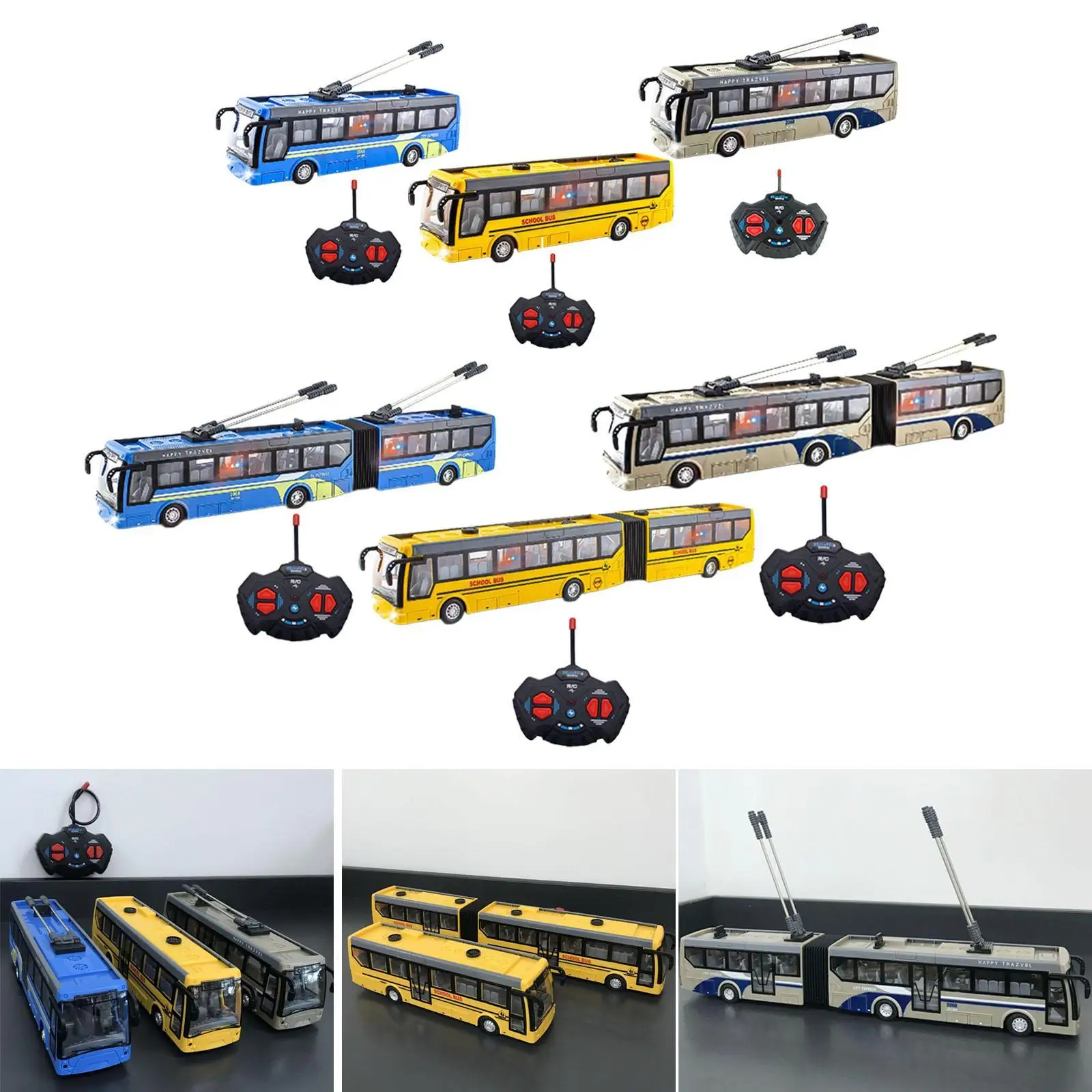 Play Bus 1:32 Масштаб Школьный автобус Игрушечный электронный грузовик