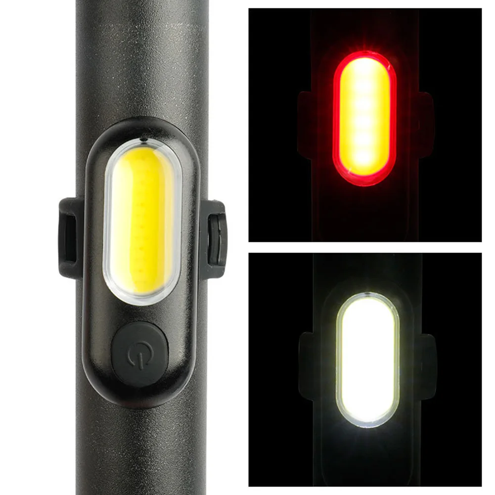 

1Pcs Dual Light For Bicycle Rear View Warning 5 Mode LED COB Rechargeable Lamp Latern Seatpost And Belt Mount W/ Mode Memory
