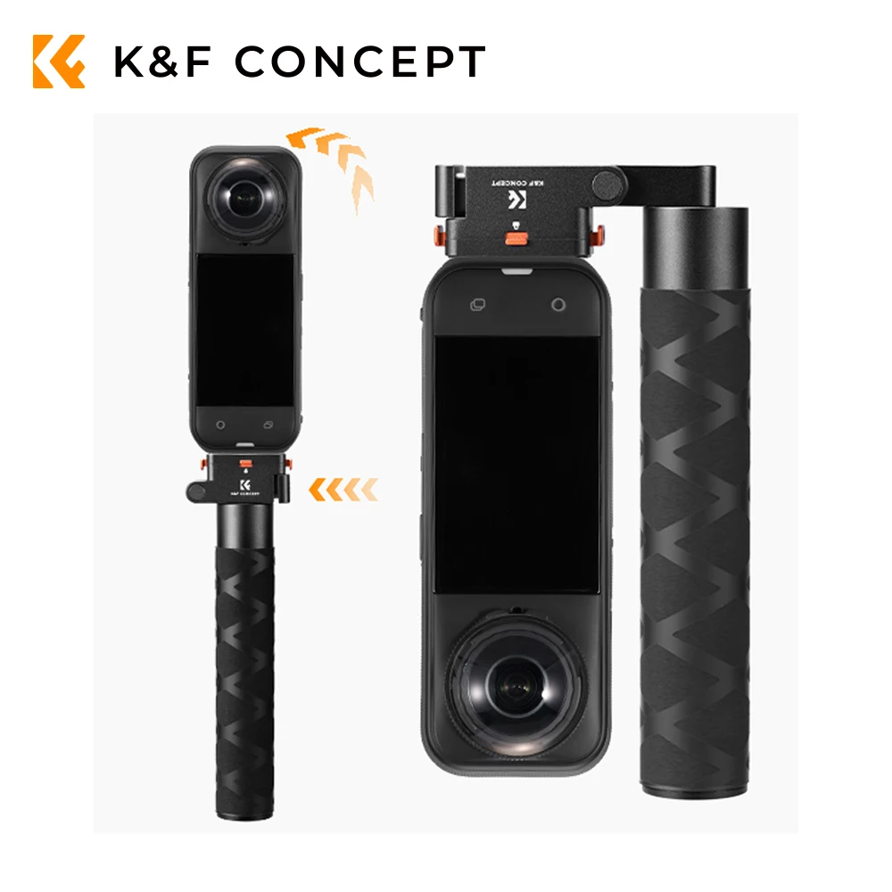 Фото Складная селфи-палка K&F Concept для Insta360 X5, 35-дюймовая выдвижная невидимая палка, магнитное быстросъемное крепление, с винтом 1/4 дюйма №1