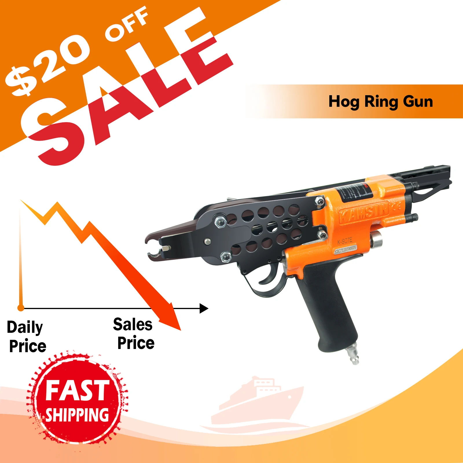 KAMSIN K-SC7E 15GA 3/4 &quotКорона C Кольцевой воздушный пистолет для гвоздей промышленный