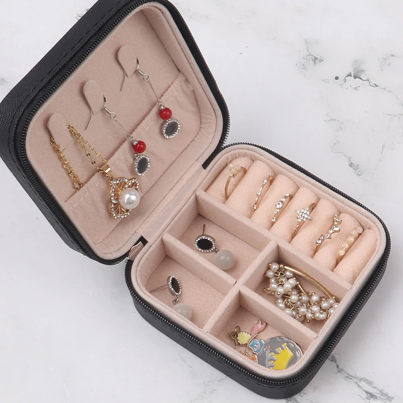 TONVIC Earrings Necklace Ring Jewelry Organizer Display Travel Jewelry Case Boxes Portable Locket