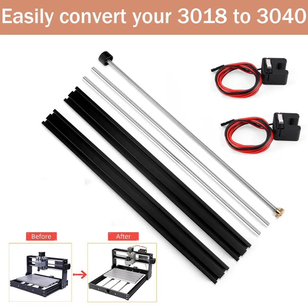 

3018 Y-Axis Extension Kit Suit for 3018 Pro Engraving Machine CNC Router Upgrade Extend Y-Axis 3018 to 3040 Engraver