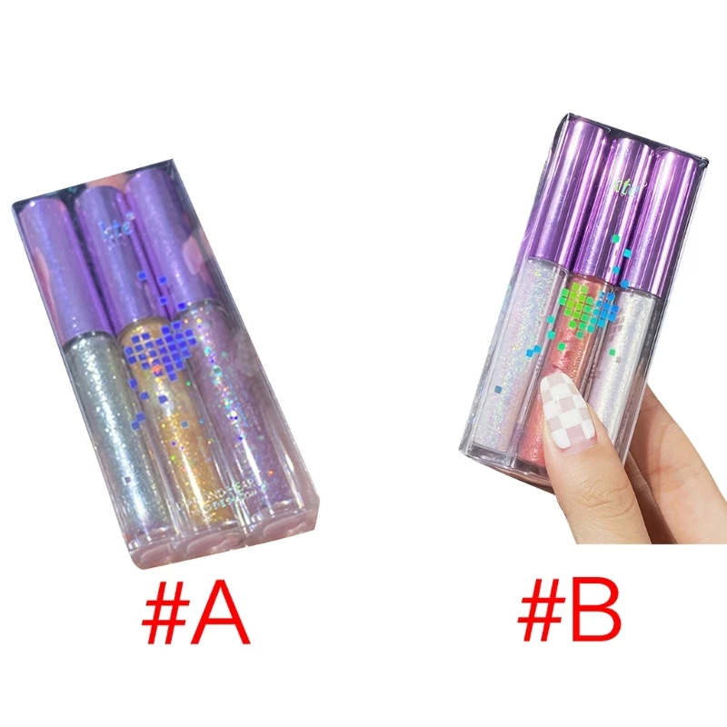 

3Pcs Long-Lasting Liquid Eyeshadow Glitter Waterproof Sparkling Eyeshadow Liquid Metallic Eye Glitter-Cosmetic