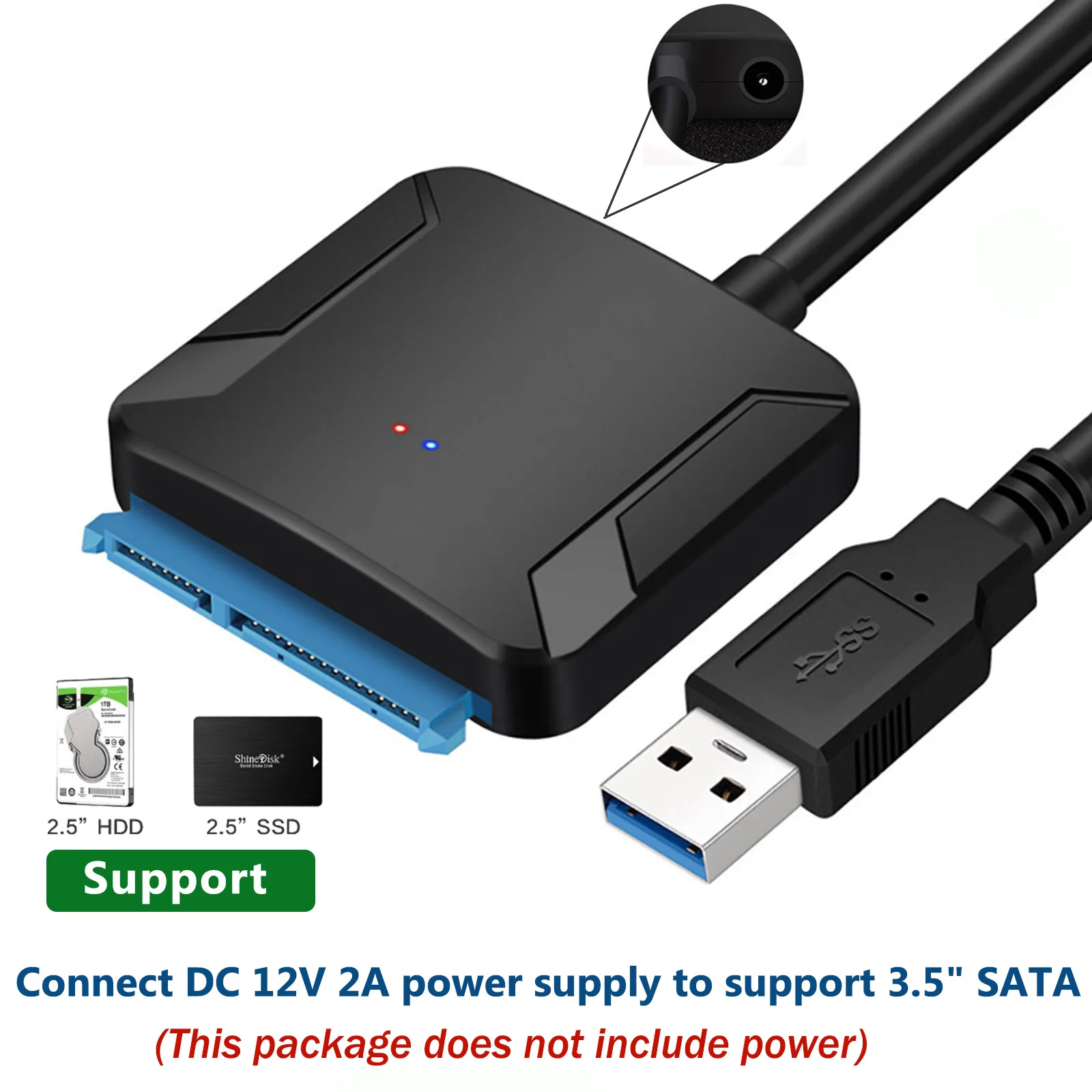 Переходник Sata на USB 3.0 7 + 15-контактный кабель-переходник Кабель-переходник для