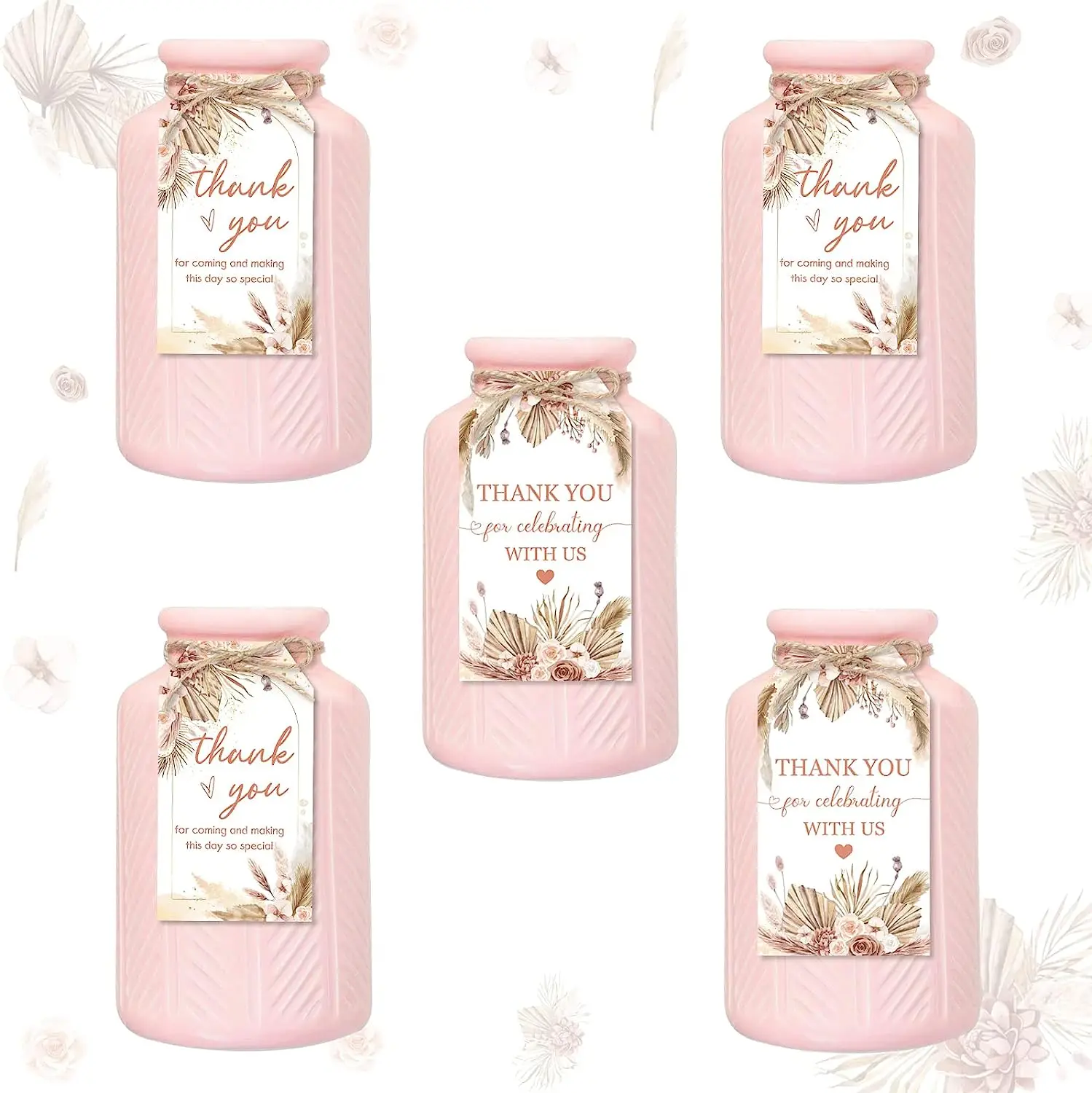 

Jollyboom Thank You for Celebrating Gift Tags Pampas Grass Thank You Tags Boho Baby Shower Wedding Bridal Shower Party Supplies