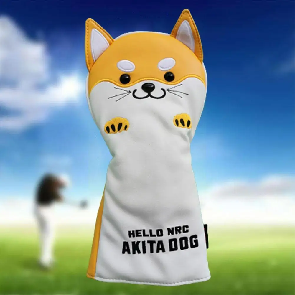 

Golf Cover Cute Akita Golf Club Cover For Driver Fairway Hybrid Putter Pu Leather Protector Wood Covers V4v8