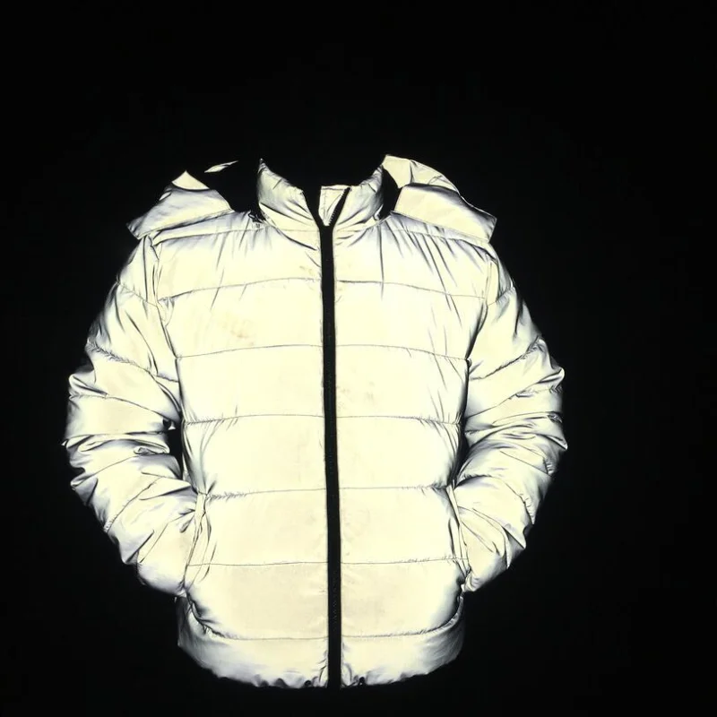 Winter New Reflective Men's and Women's Same Style Luminous Bread Clothing Fashion Cotton Coat