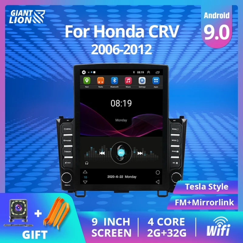 Android 10 Car Radio For Honda CRV CR-V 3 RE 2006-2012 Multimedia Video Player Navigation GPS Carplay Autoradio DSP NO 2 Din DVD